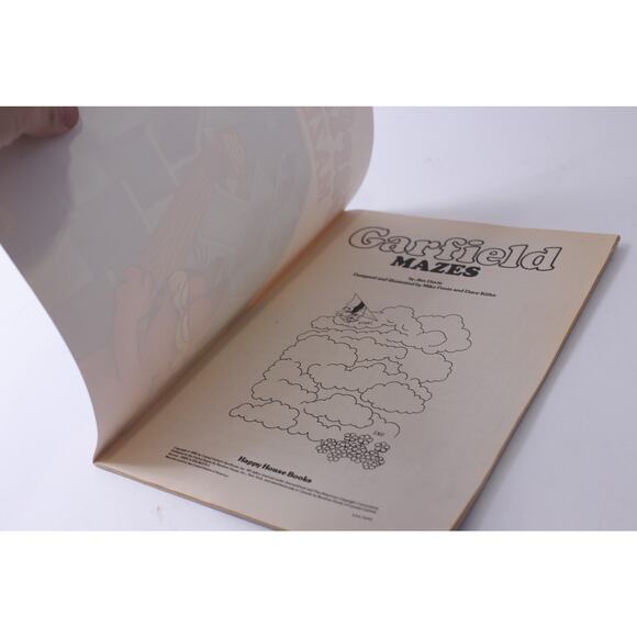 Garfield, Mazes, Uncolored, Coloring Book, Happy House, 1984, ~ 250113-WH 56 - Picture 2 of 4